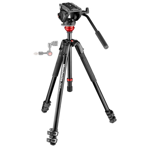 Trepied Manfrotto MVH500AH & 190X ALU Black Pe podea photo 2
