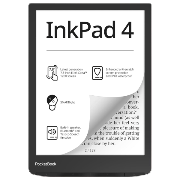 Электронная книга Pocketbook Inkpad 4 32 ГБ Черный  photo 1