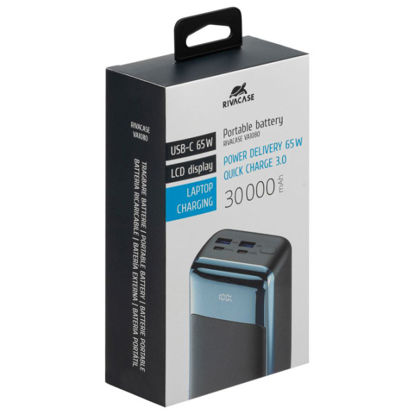 Power Bank 30000 mAh RivaCase VA1080 (65 W) Black  photo 8