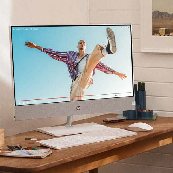 All-in-One PC HP Pavilion 24-ca1042ci White 23.8" Full HD IPS AMD Ryzen 5 5625U 16 GB 512 GB photo 4
