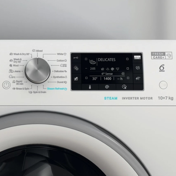 Стиральная машина с сушкой Whirlpool FFWDD 1076258 SV EE Белый 10 кг, 1600 об/ мин, B photo 6