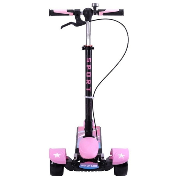 Trotinetă pentru copii cu trei roți Mikawei MKW-688 (00-00643081) Pink 4 ani, 80 kg, Din PU photo 2