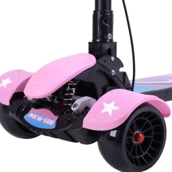 Trotinetă pentru copii cu trei roți Mikawei MKW-688 (00-00643081) Pink 4 ani, 80 kg, Din PU photo 7