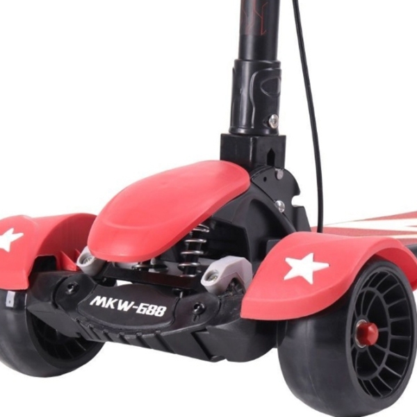 Детский трёхколёсный самокат Mikawei MKW-688 (00-00643065) Красный 4 года, 80 кг, Полиуретановые photo 6
