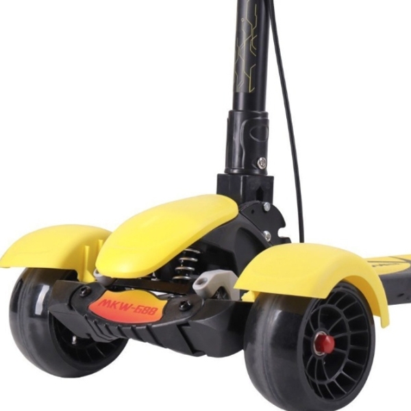 Детский трёхколёсный самокат Mikawei MKW-688 (00-00643079) Желтый 4 года, 80 кг, Полиуретановые photo 7