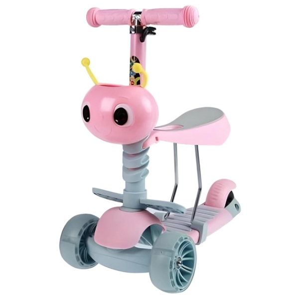 Trotinetă pentru copii cu trei roți 4Play Snail (00-00643033) Pink 1 an, 25 kg, Din plastic cu silicon photo 2