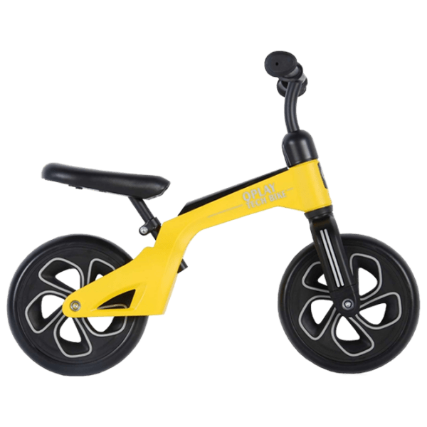 Bicicletă fără pedale Qplay Tech 10" Yellow Black Metal / Pentru copii photo 1