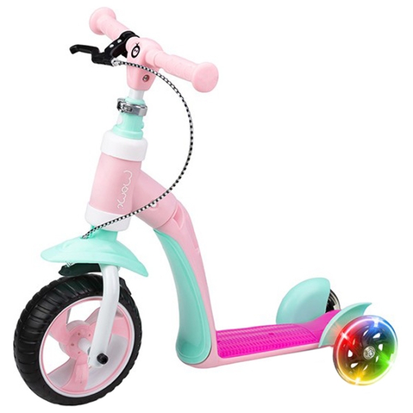Trotinetă pentru copii cu trei roți MoMi Elios (ROBI00030) Pink 2 ani, 25 kg, Din plastic cu silicon photo 4