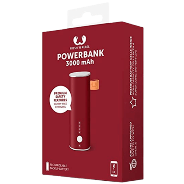 Power Bank 3000 мАч Fresh 'N Rebel 1 Port Бургундия  photo 3
