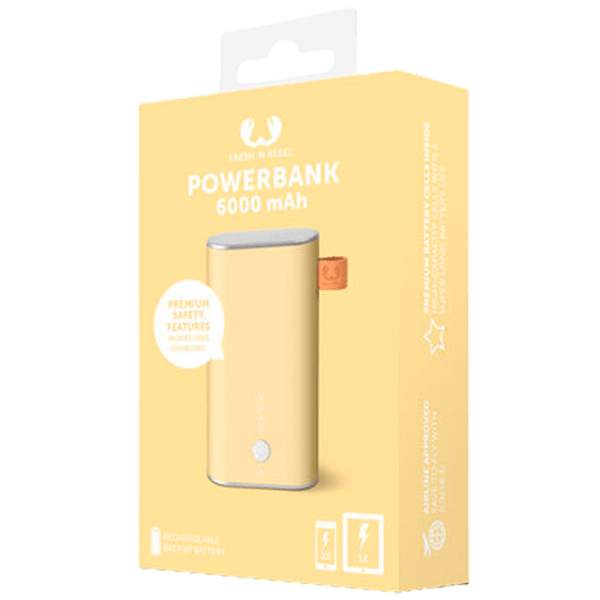 Power Bank 6000 мАч Fresh 'N Rebel 1 Port Желтый  photo 2