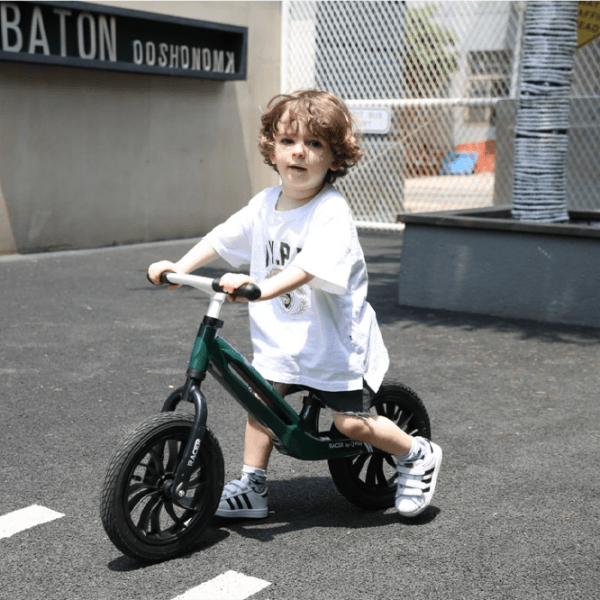 Bicicletă fără pedale Qplay Racer 10" Green White Metal / Pentru copii photo 4