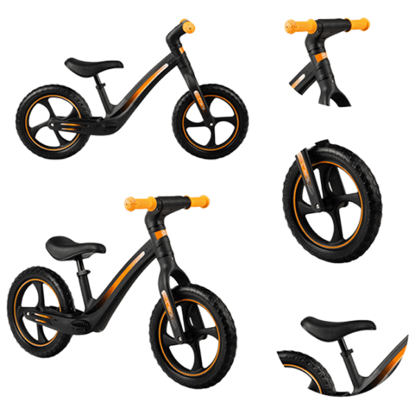 Bicicletă MoMi MIZO 12" Black Yellow Aluminiu / Pentru copii photo 6