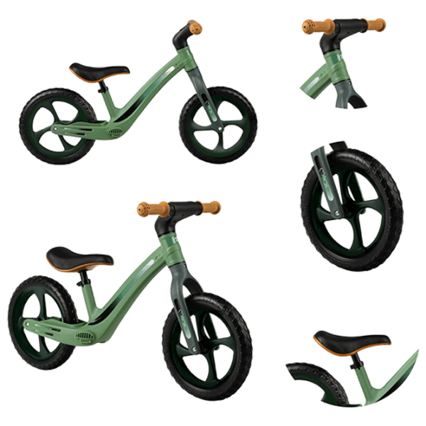Bicicletă MoMi MIZO 12" Green Black Aluminiu / Pentru copii photo 6