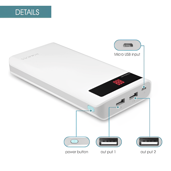Power Bank 20000 мАч Romoss Sense 6P Белый  photo 5
