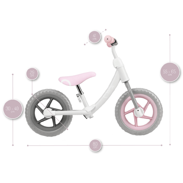 Bicicletă MoMi ROSS 12" Pink White Oțel / Pentru copii photo 7