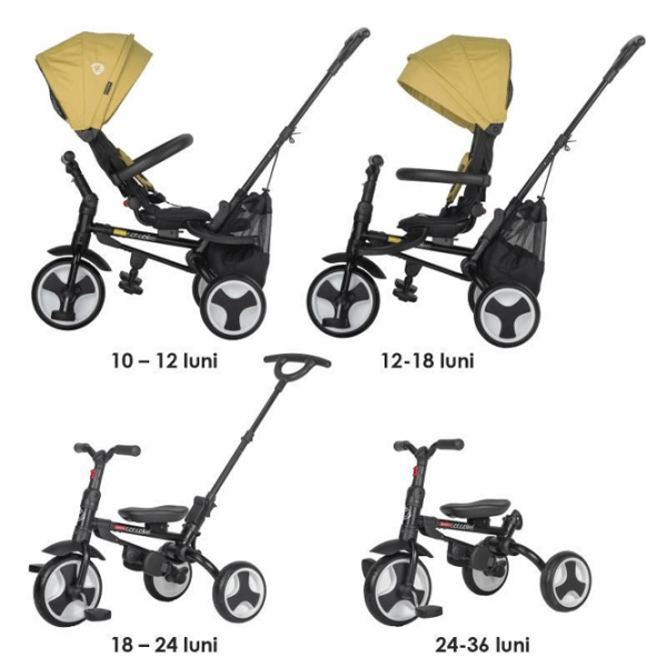 Triciclu Coccolle Spectra Plus Yellow Oțel/ Pentru copii photo 11