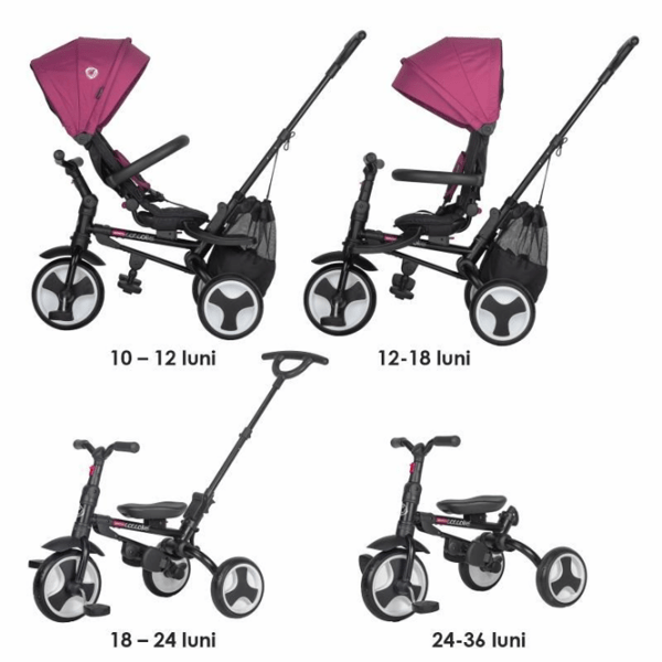 Triciclu Coccolle Spectra Plus Purple Oțel/ Pentru copii photo 10