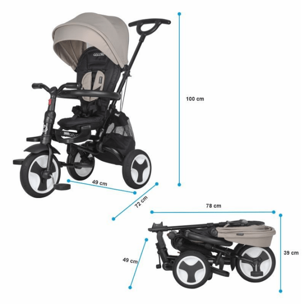 Triciclu Coccolle Spectra Plus Gray Oțel/ Pentru copii photo 9