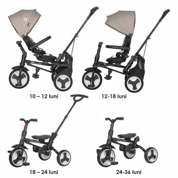 Triciclu Coccolle Spectra Plus Gray Oțel/ Pentru copii photo 10