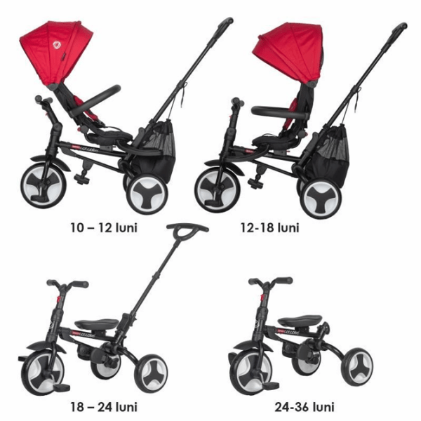 Triciclu Coccolle Spectra Plus Red Oțel/ Pentru copii photo 10
