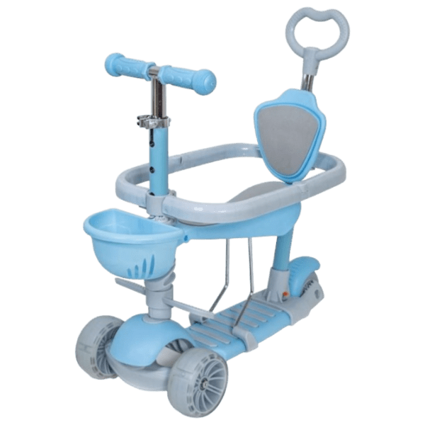 Детский трёхколёсный самокат 4Play Multi 5 in 1 (643110) Синий 3 года, 25 кг, Пластиковые с силиконом photo 1
