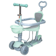 Trotinetă pentru copii cu trei roți 4Play Multi 5 in 1 (643108) Mint 3 ani, 25 kg, Din plastic cu silicon