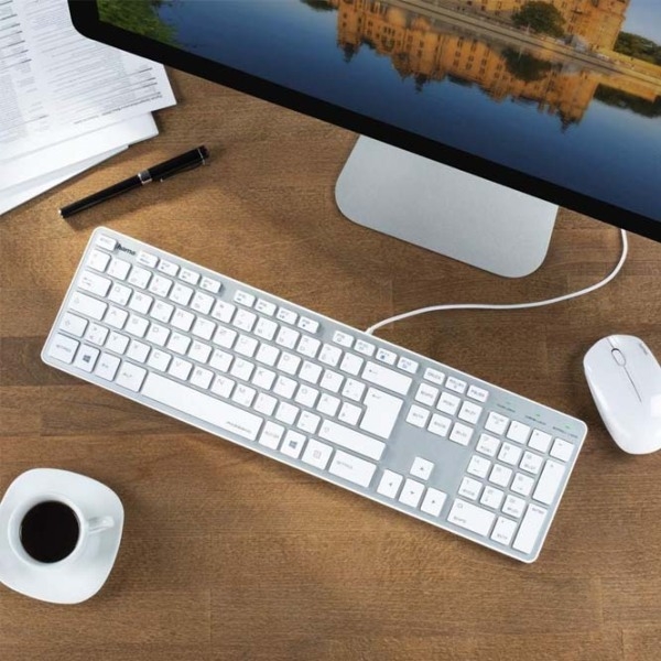 Tastatură Hama Rossano White Home and Office, Cu fir photo 6