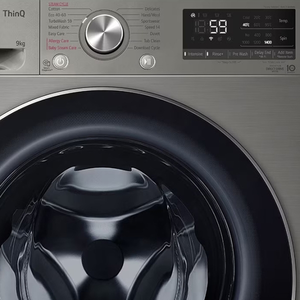 Mașină de spălat LG F4WV509S2TE Silver 9 kg, 1400 rpm, B photo 8