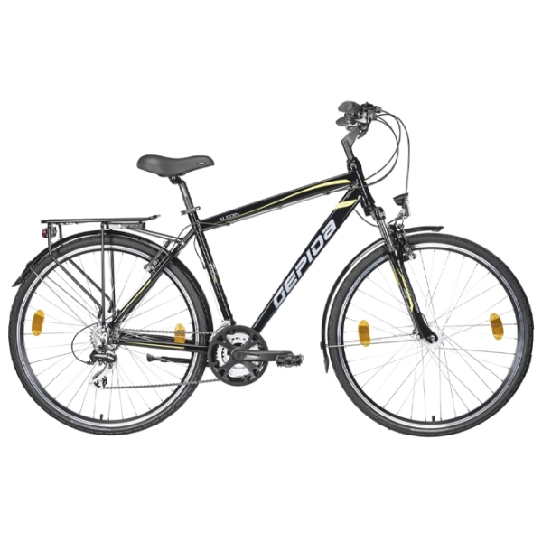 Bicicletă Gepida Alboin 200 PRO 28" 21" Black Yellow Oțel / Pentru adulți photo 1