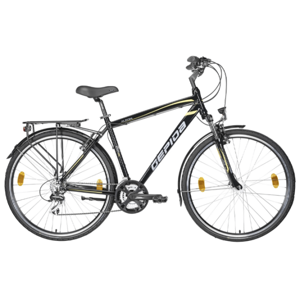 Bicicletă Gepida Alboin 200 PRO 28" 19" Black Yellow Oțel / Pentru adulți photo 1