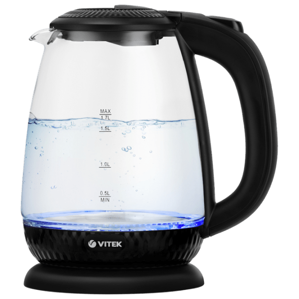 Ceainic electric Vitek VT-7074 Black 2200 W, 1.7l, Material interior: Sticlă photo 1
