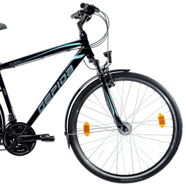 Bicicletă Gepida Alboin 200 28" 21" Black Green Oțel / Pentru adulți photo 3