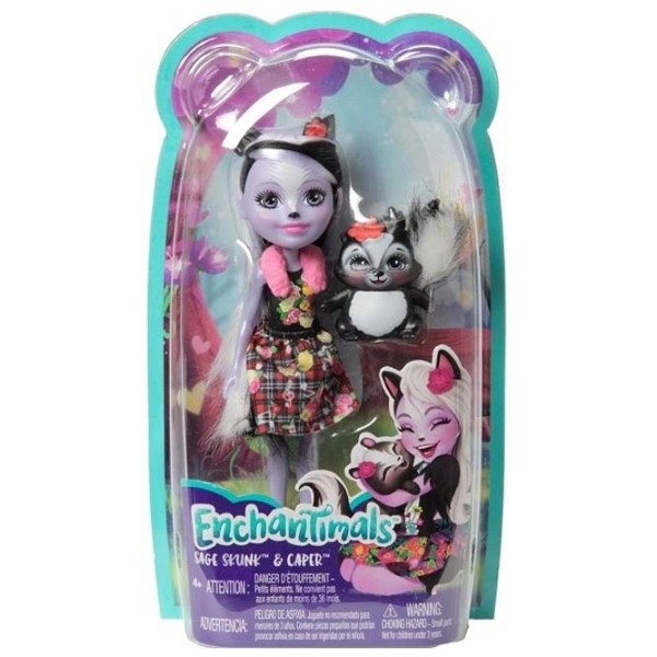 Păpușă Enchantimals Sage Skunk model FXM72  4+ photo 4