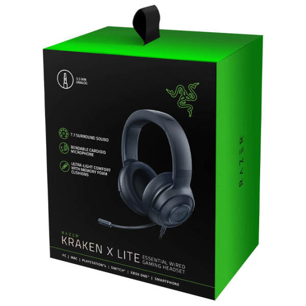 Căști Razer Kraken X Lite Black Cu fir/ Gaming/ Over the ear photo 6