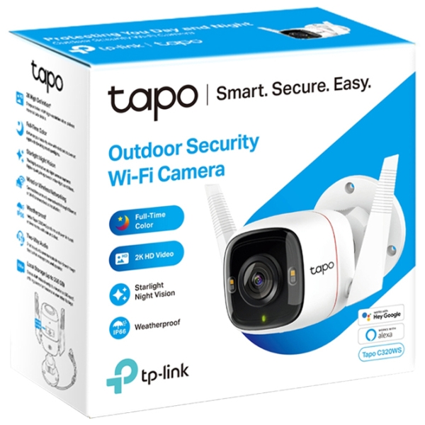Камера видеонаблюдения TP-Link Tapo C320WS 4 Мп Белый 2560 x 1440пкс / Беспроводные photo 3