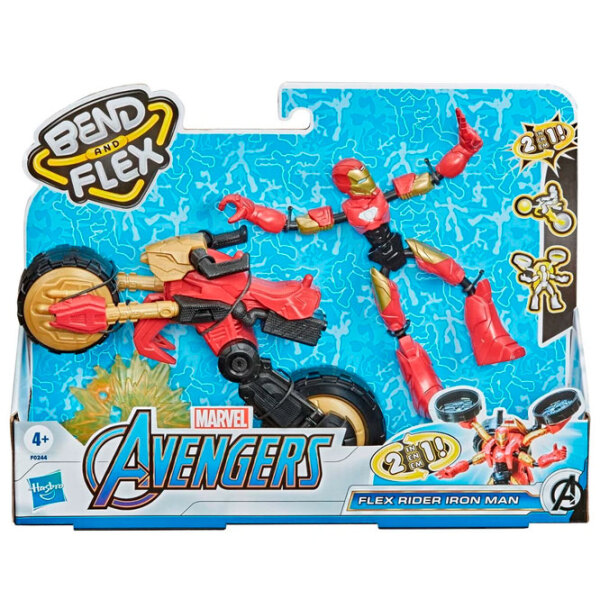 Figurină Hasbro Avengers Flex Rider Iron Man 4+ / Red photo 2