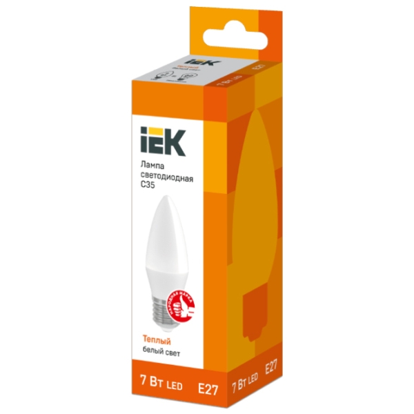 Bec LED IEK C35 LLE-C35-7-230-30-E27 E27 | 7 W | Yellow photo 2
