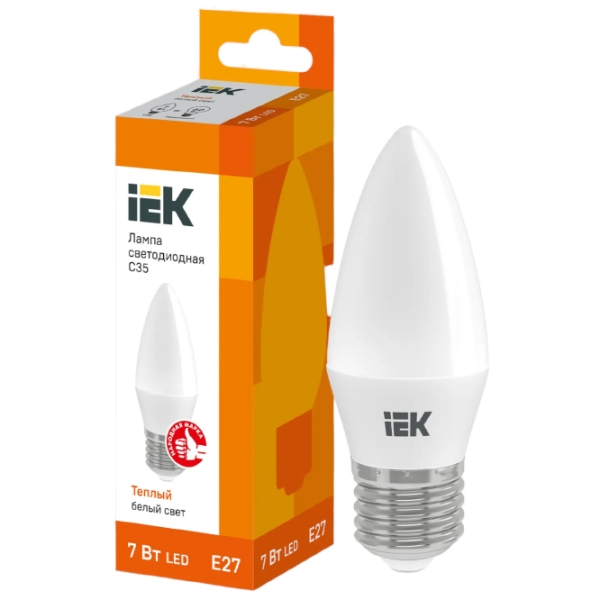 Bec LED IEK C35 LLE-C35-7-230-30-E27 E27 | 7 W | Yellow photo 3