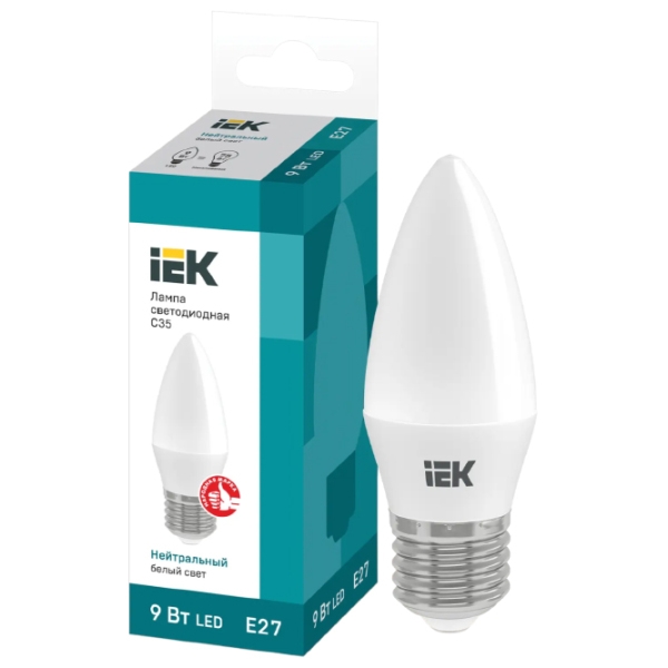 Bec LED IEK C35 LLE-C35-9-230-40-E27 E27 | 9 W | White photo 3