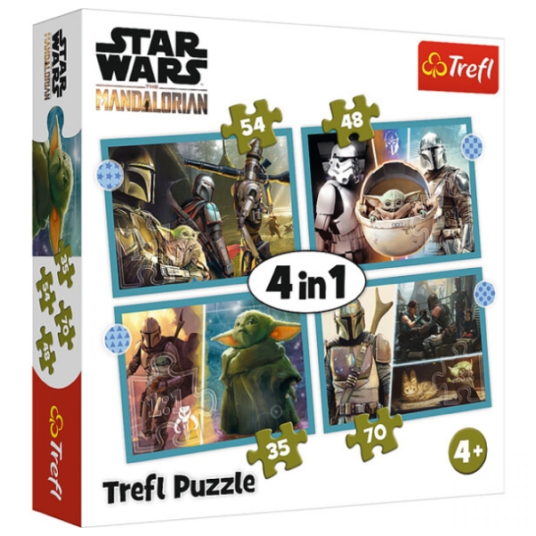 Puzzle 2D Trefl 4in1 SW The Mardalorian (34397) Numărul de piese: 207, V&acirc;rsta recomandată: 3+ photo 1