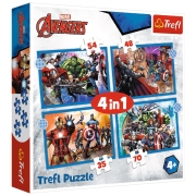 Puzzle 2D Trefl 4in1 Brave Avengers (34386) Numărul de piese: 207, V&acirc;rsta recomandată: 4+