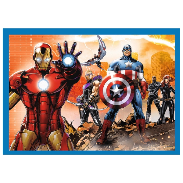 Puzzle 2D Trefl 4in1 Brave Avengers (34386) Numărul de piese: 207, V&acirc;rsta recomandată: 4+ photo 2