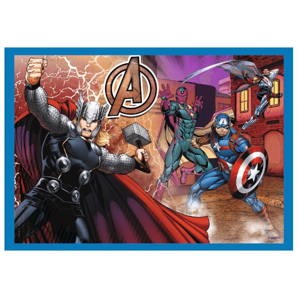 Puzzle 2D Trefl 4in1 Brave Avengers (34386) Numărul de piese: 207, V&acirc;rsta recomandată: 4+ photo 3