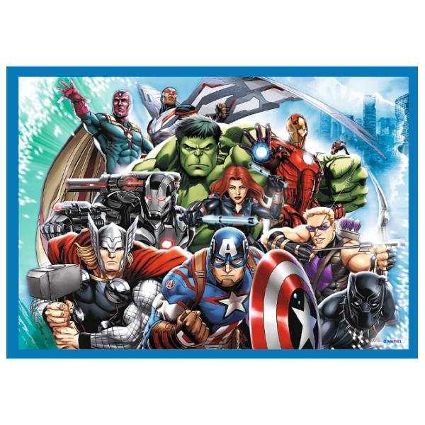 Puzzle 2D Trefl 4in1 Brave Avengers (34386) Numărul de piese: 207, V&acirc;rsta recomandată: 4+ photo 4