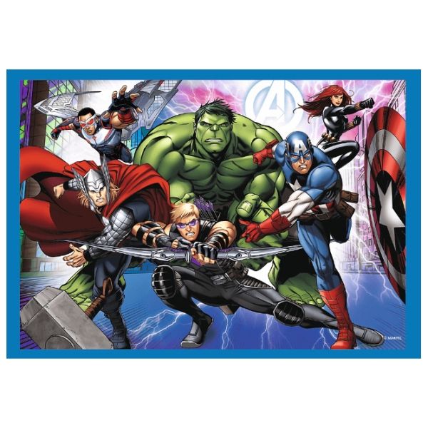 Puzzle 2D Trefl 4in1 Brave Avengers (34386) Numărul de piese: 207, V&acirc;rsta recomandată: 4+ photo 5