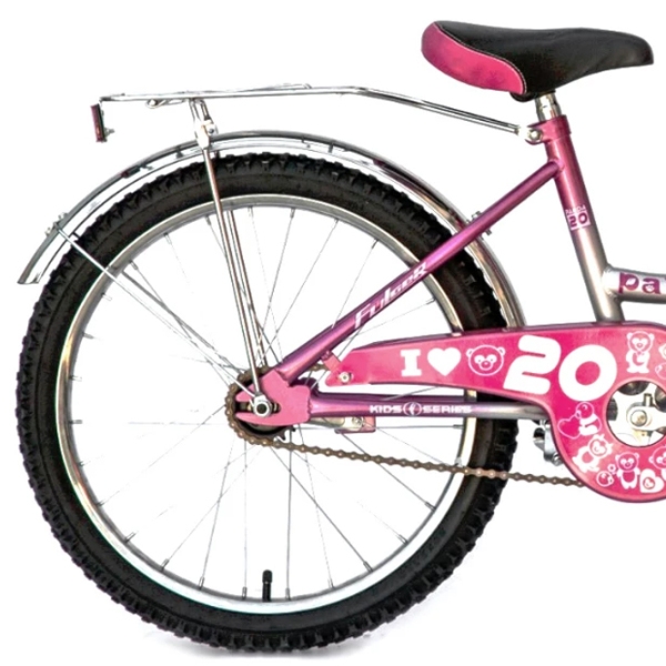 Bicicletă Fulger Panda 20" 11.6" Pink Silver Oțel / Pentru copii photo 2