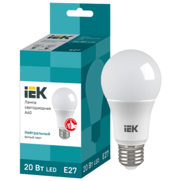 Лампочка светодиодная IEK A60 LLE-A60-20-230-40-E27 E27 | 20 Вт | White photo 3