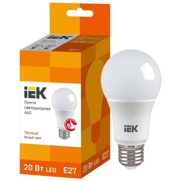Bec LED IEK A60 LLE-A60-20-230-30-E27 E27 | 20 W | Yellow photo 3