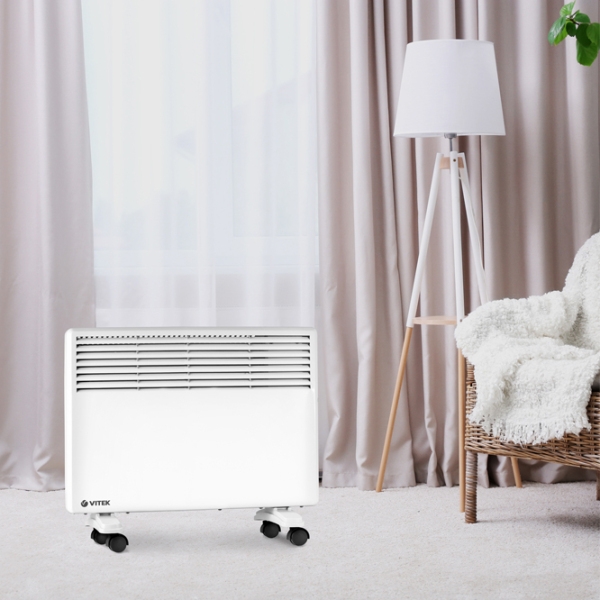 Convector Vitek VT-2184 White 20 m², 1500 W, Mecanic, Pe podea photo 5