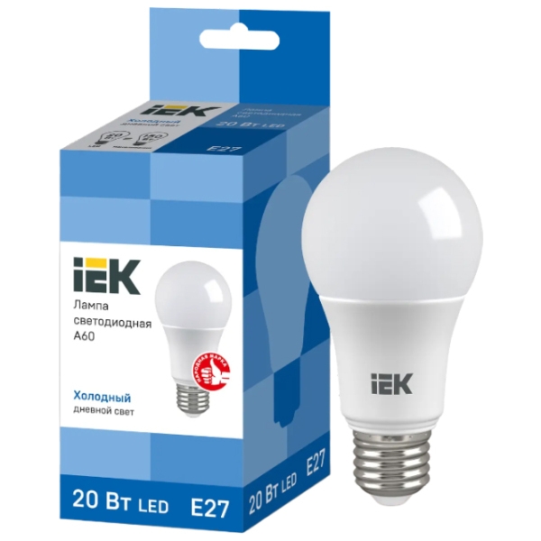 Лампочка светодиодная IEK A60 LLE-A60-20-230-65-E27 E27 | 20 Вт | White photo 3